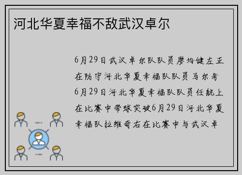 河北华夏幸福不敌武汉卓尔